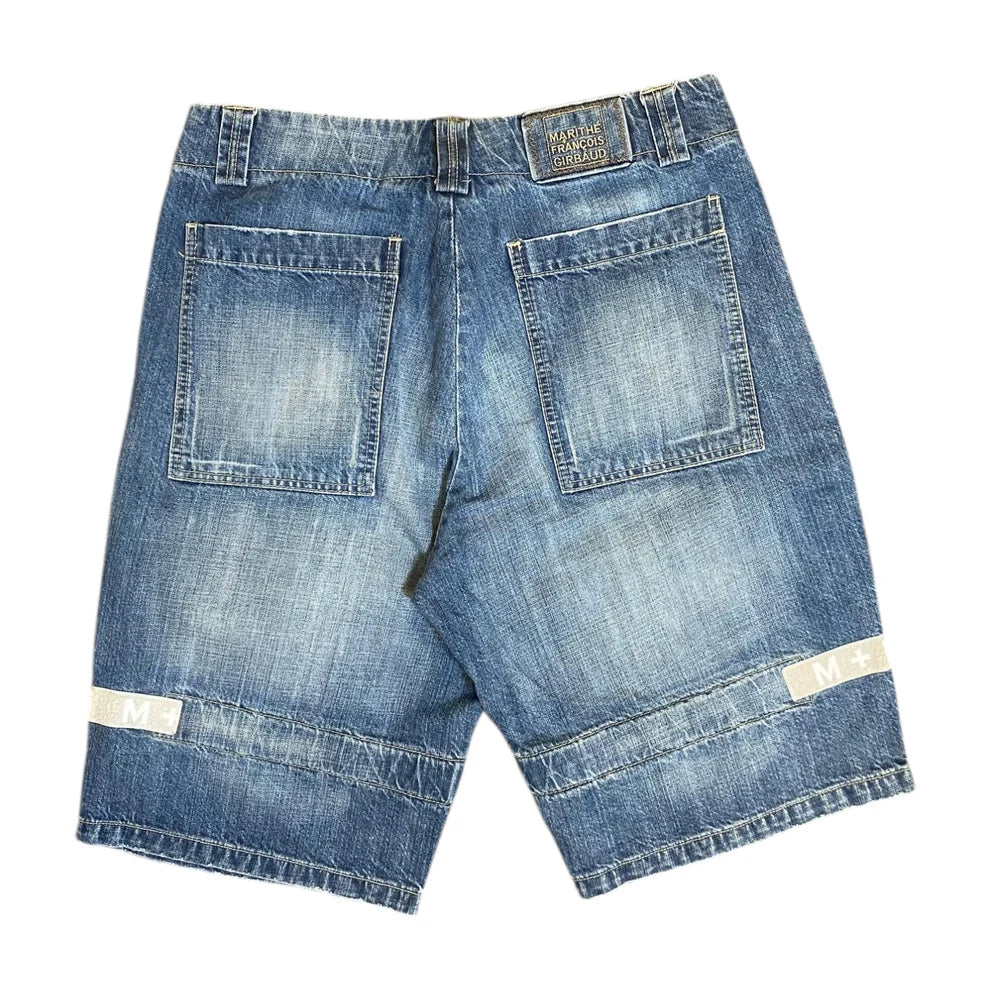 Marithe Francois Girbaud White Lined Jorts